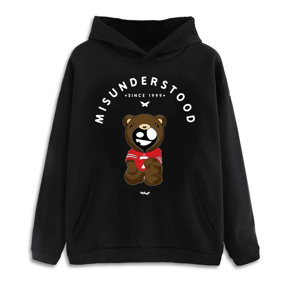 Misunderstood Kaepernick Drop Shoulder Black Pullover Hoodie