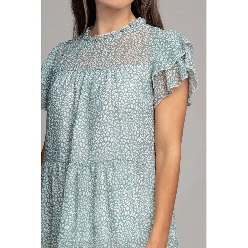 NUVI APPAREL Tiered chiffon blouse