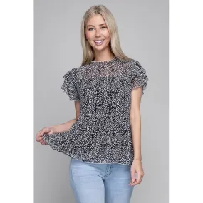 NUVI APPAREL Tiered chiffon blouse