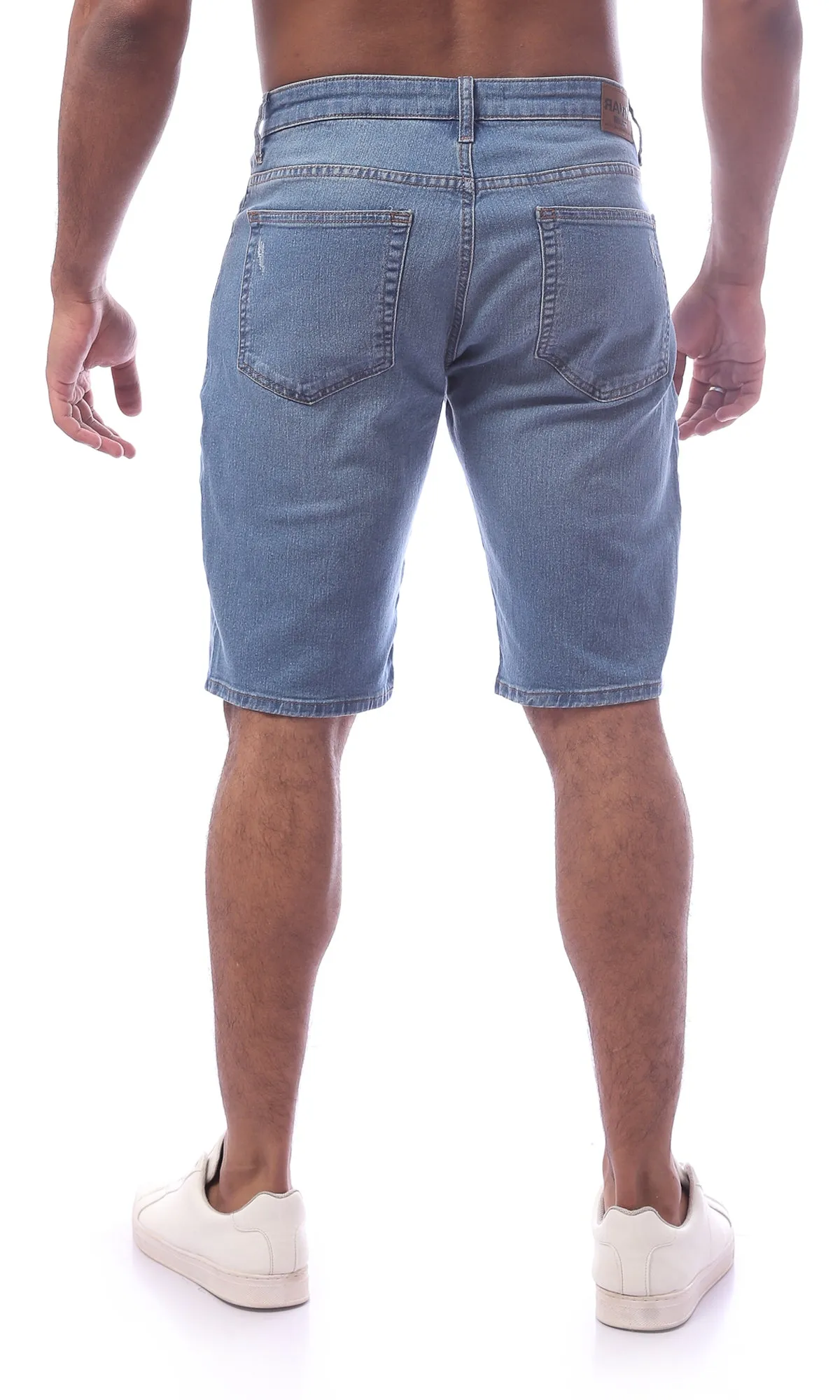 O169722 Light Blue Regular Fit Jeans Shorts