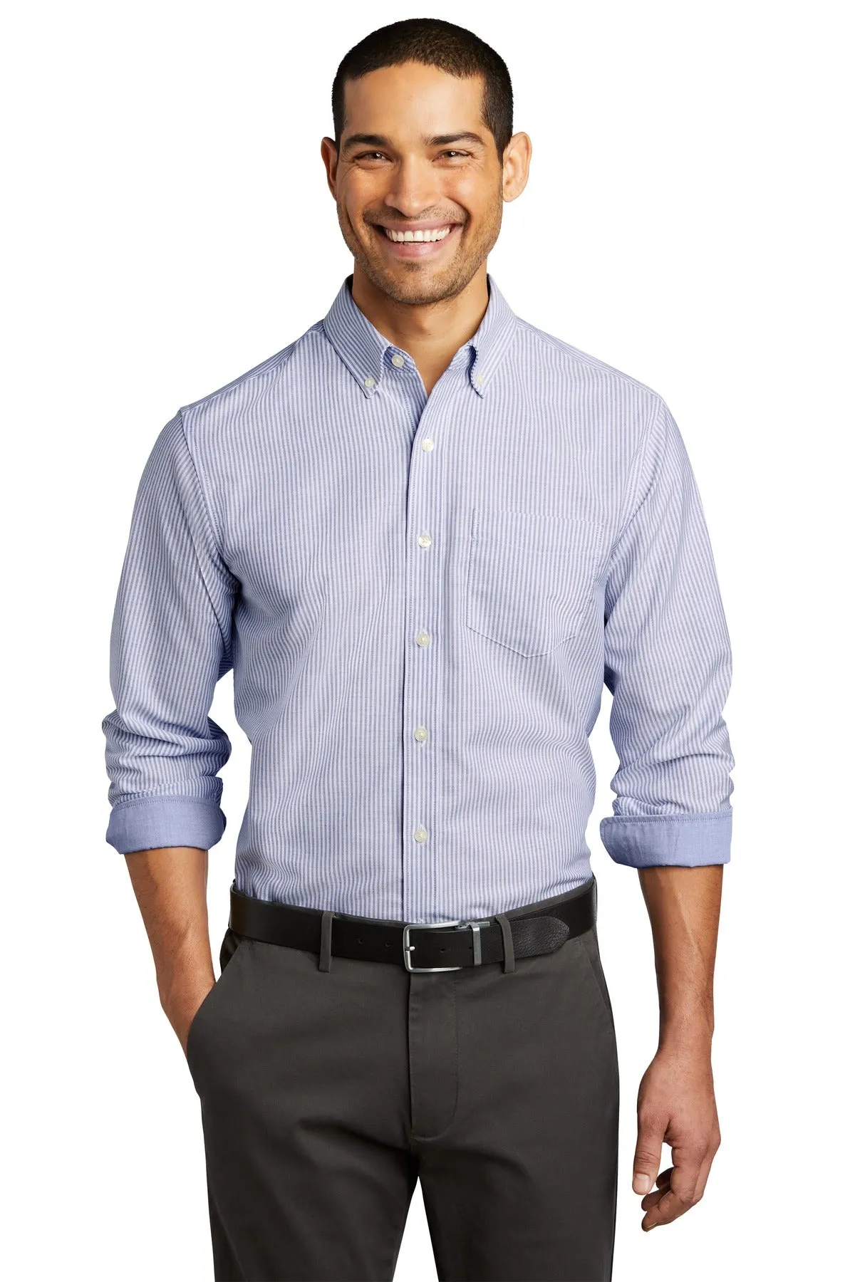 Port Authority SuperPro ™ Oxford Stripe Shirt. W657