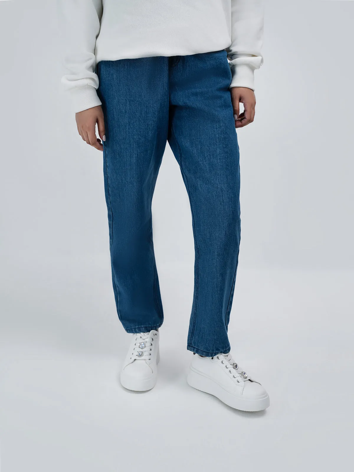 "LYNX" Casual Mom Fit Denim Pant