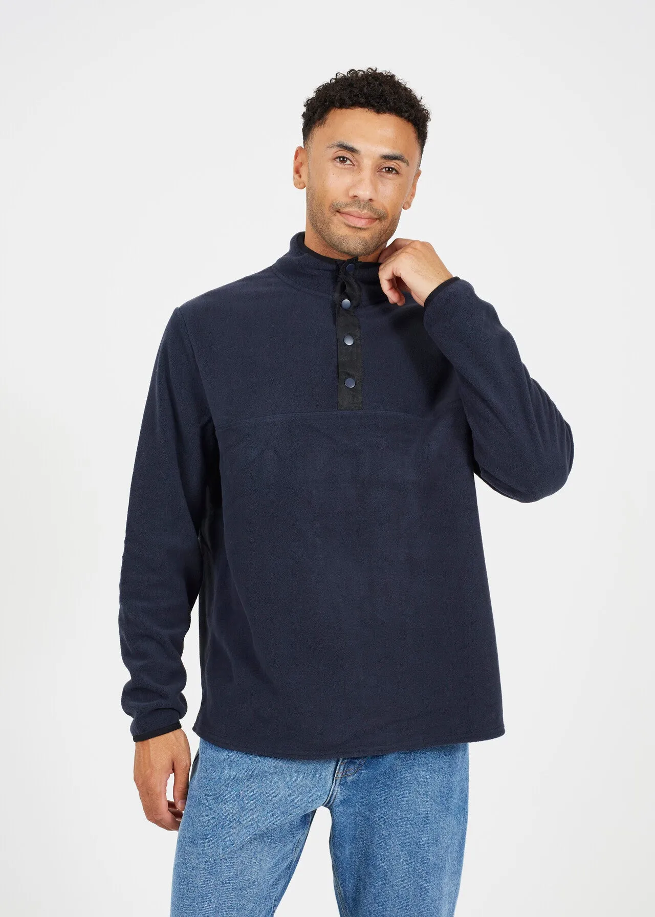 RELAXED FIT QUARTER ZIP FUNNEL NECK FLEECE