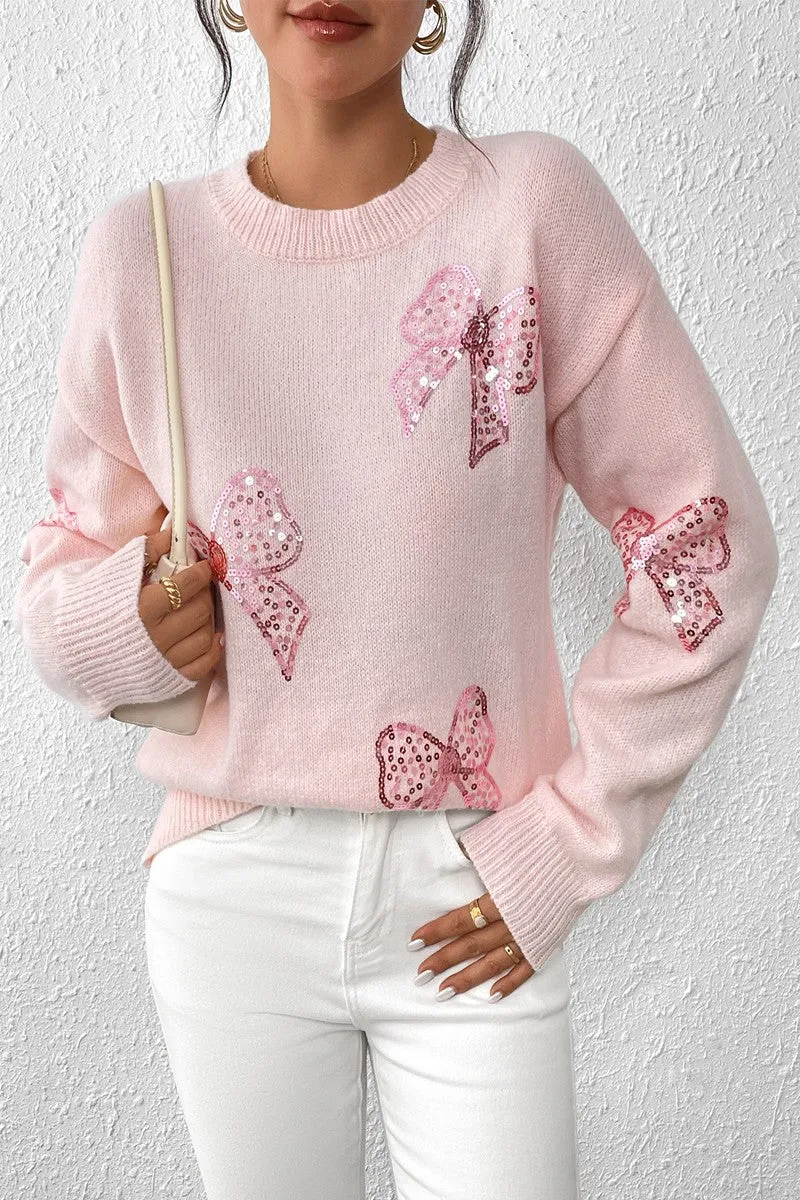 Sequin Bow Bliss Sweater