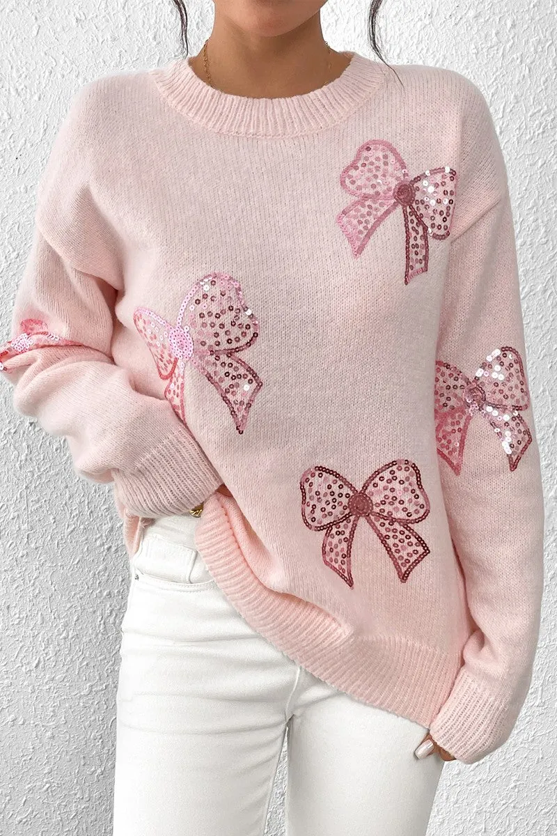 Sequin Bow Bliss Sweater