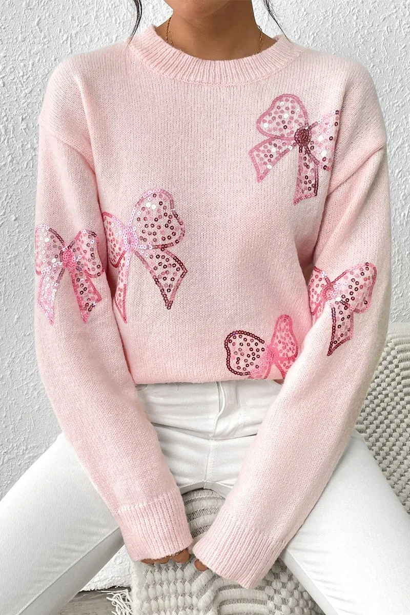 Sequin Bow Bliss Sweater