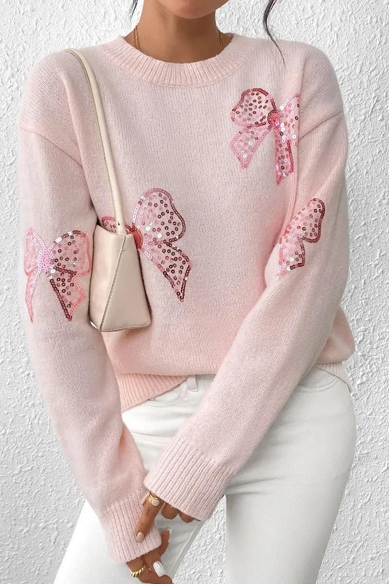 Sequin Bow Bliss Sweater