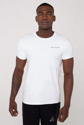 Sign Logo Straight Hem Men's T-Shirt - White