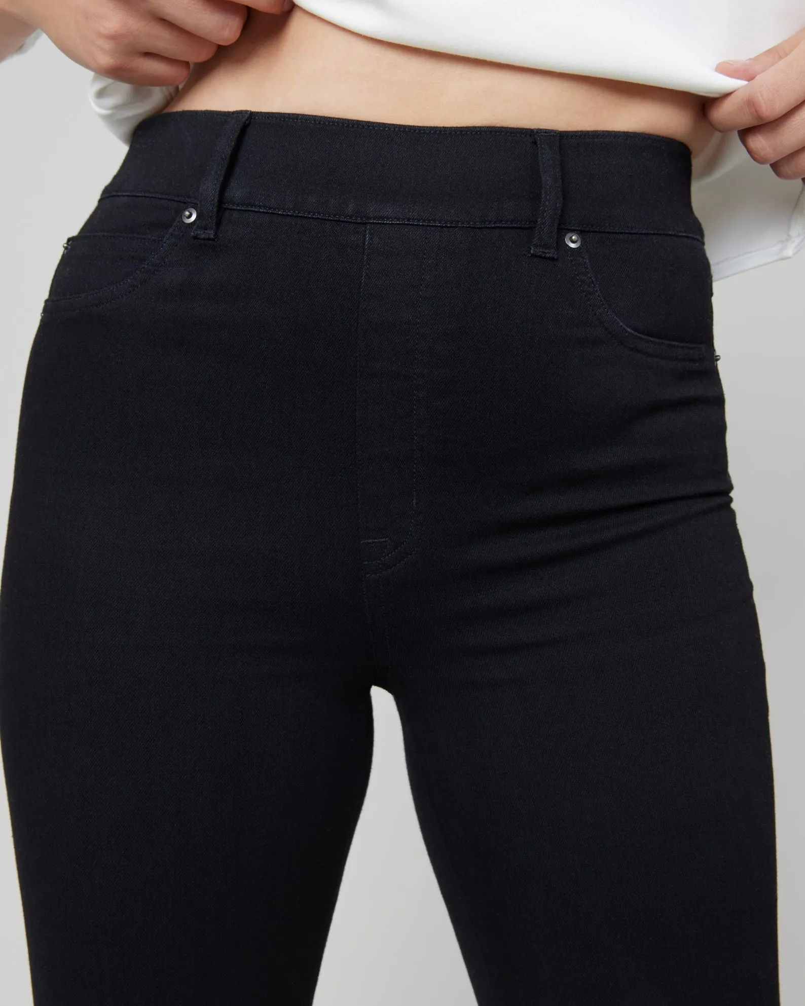 Spanx Flare Jeans, Clean Black