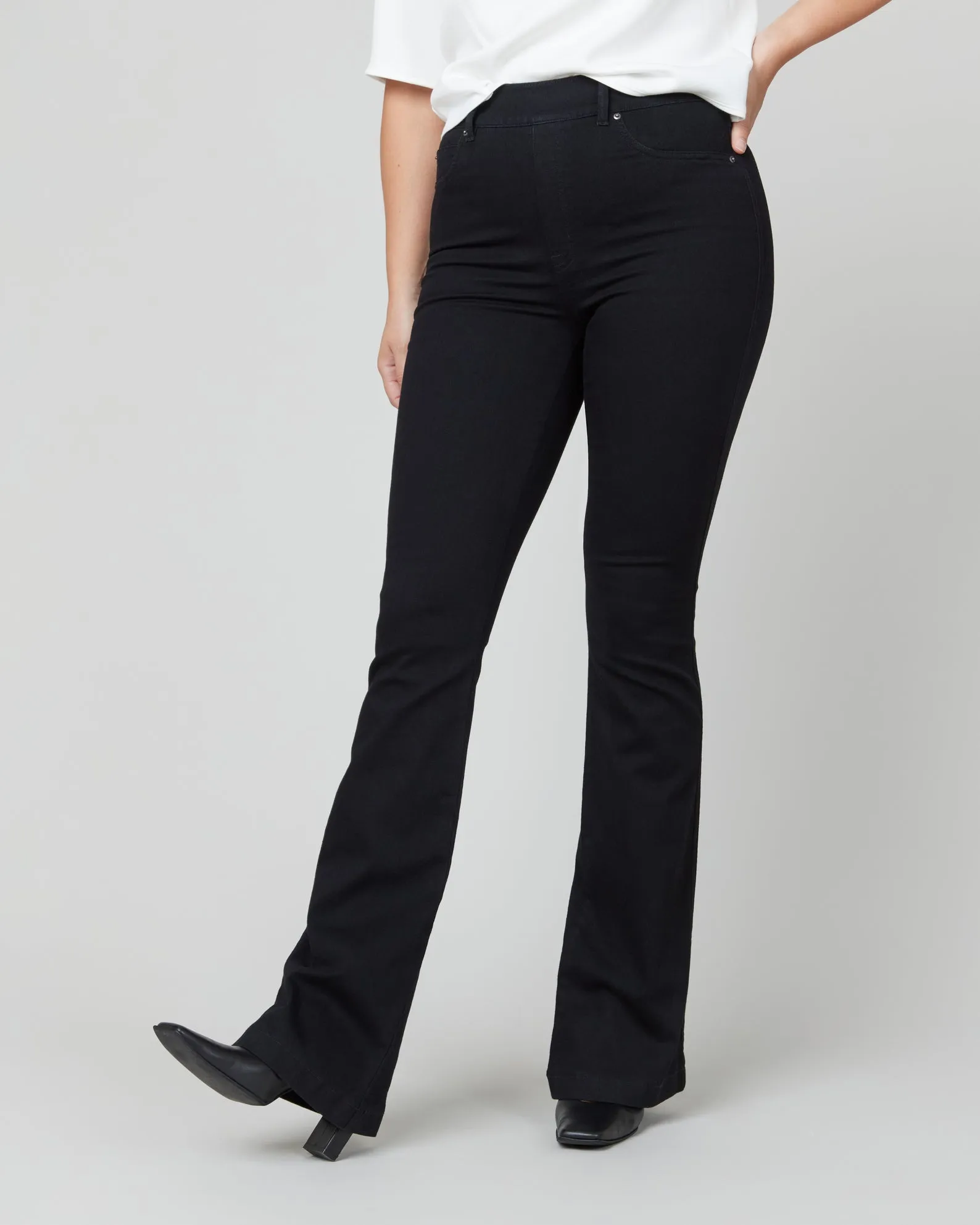 Spanx Flare Jeans, Clean Black