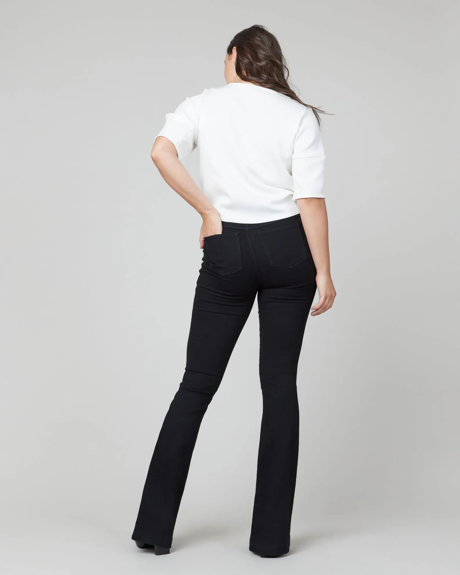 Spanx Flare Jeans, Clean Black