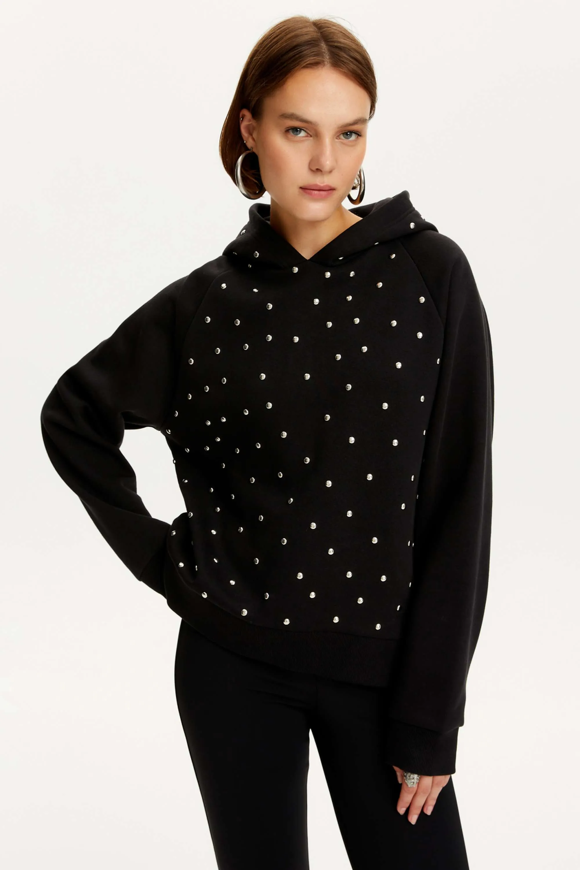 Studded Hoodie Sweatshirt (Final Sale)