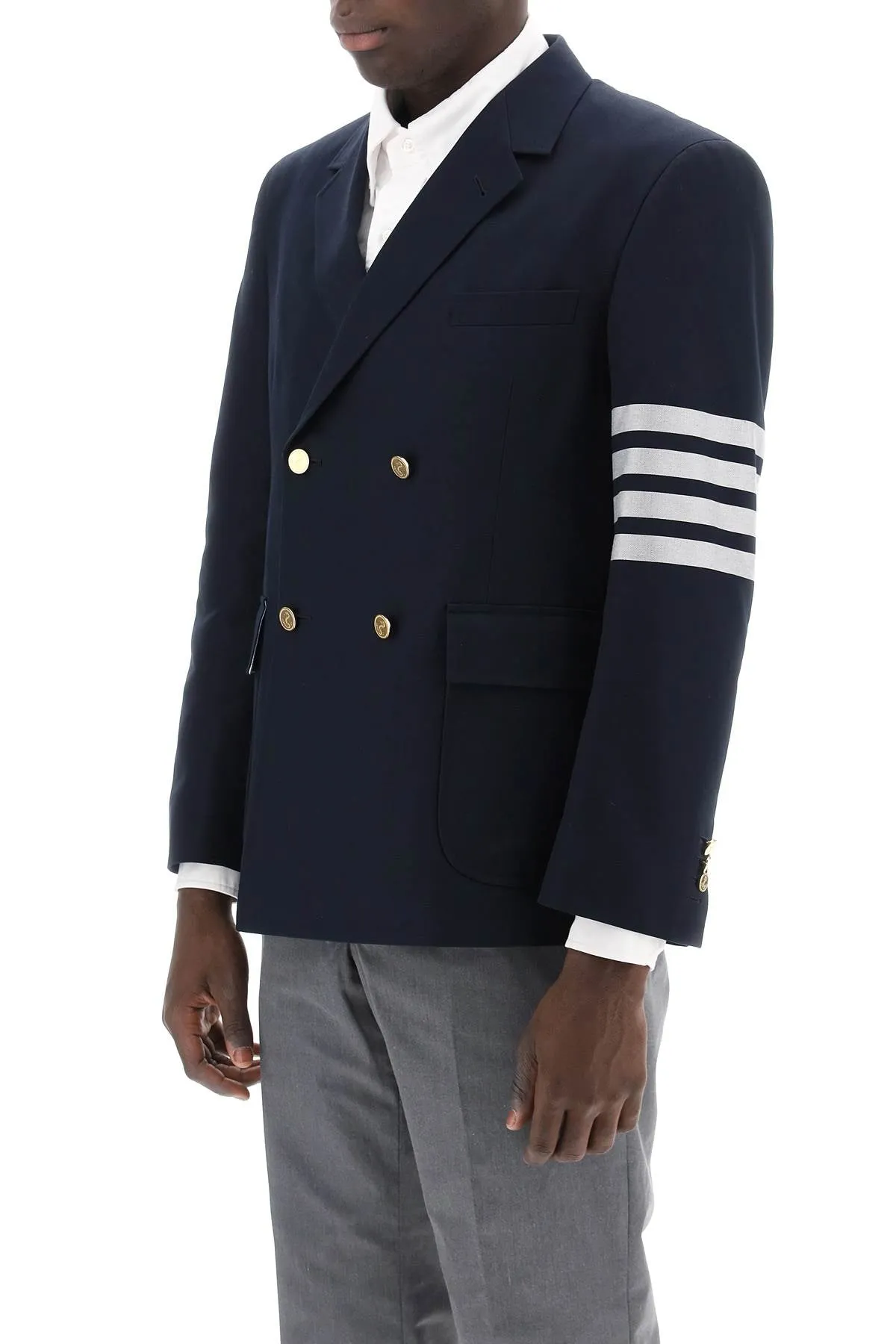 Thom Browne 4-Bar Double-Breasted Jacket