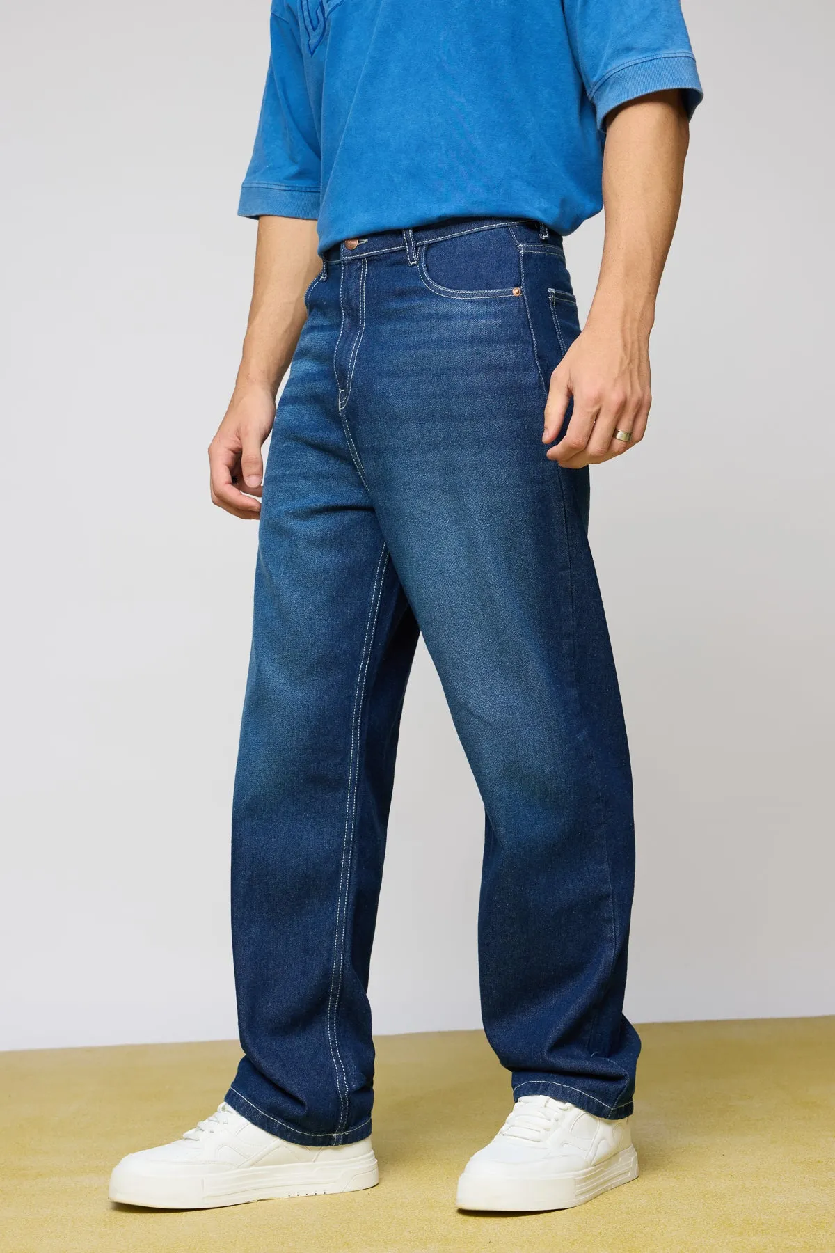 Timeless Blue Men's Straight Jeans