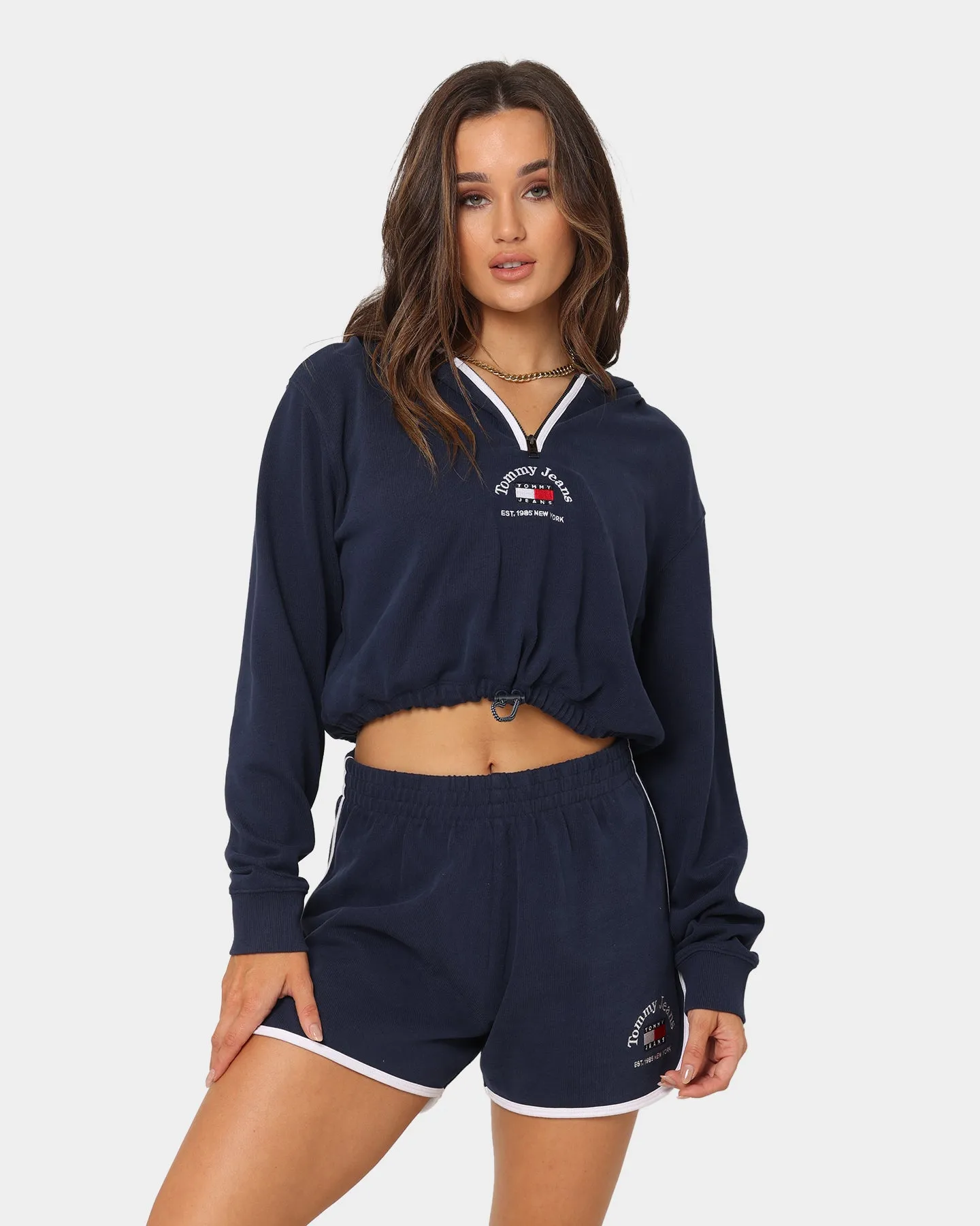 Tommy Jeans Women's Crop Timeless 1 Hoodie Twilight Navy