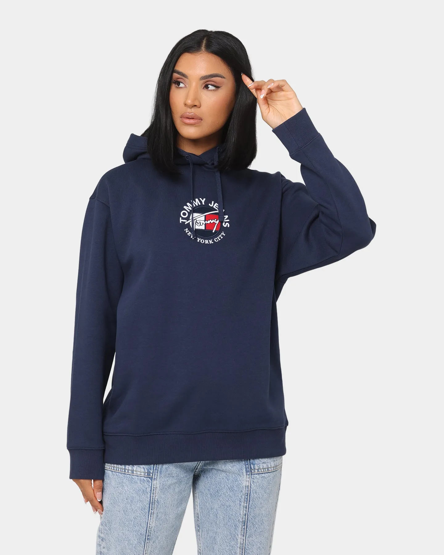 Tommy Jeans Women's Relaxed Timeless Logo Hoodie Twilight Navy