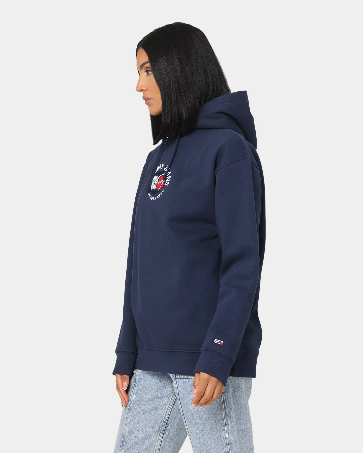 Tommy Jeans Women's Relaxed Timeless Logo Hoodie Twilight Navy