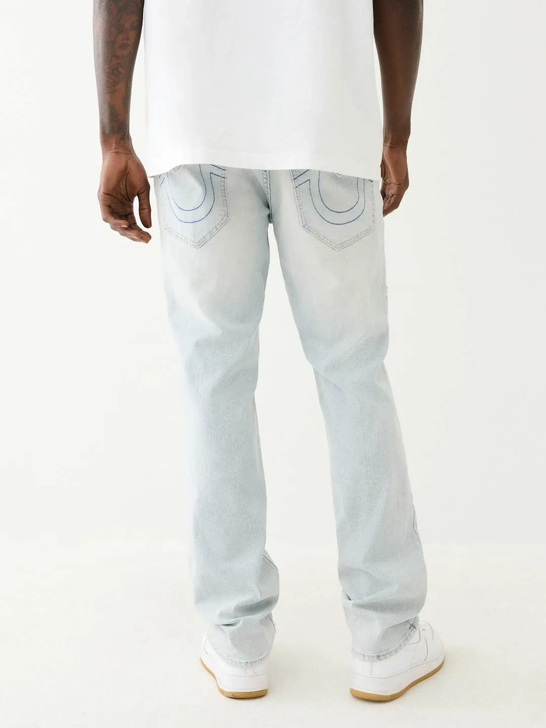 True Religion SN Ricky Straight Fit Blue Mid-Rise Solid Jeans