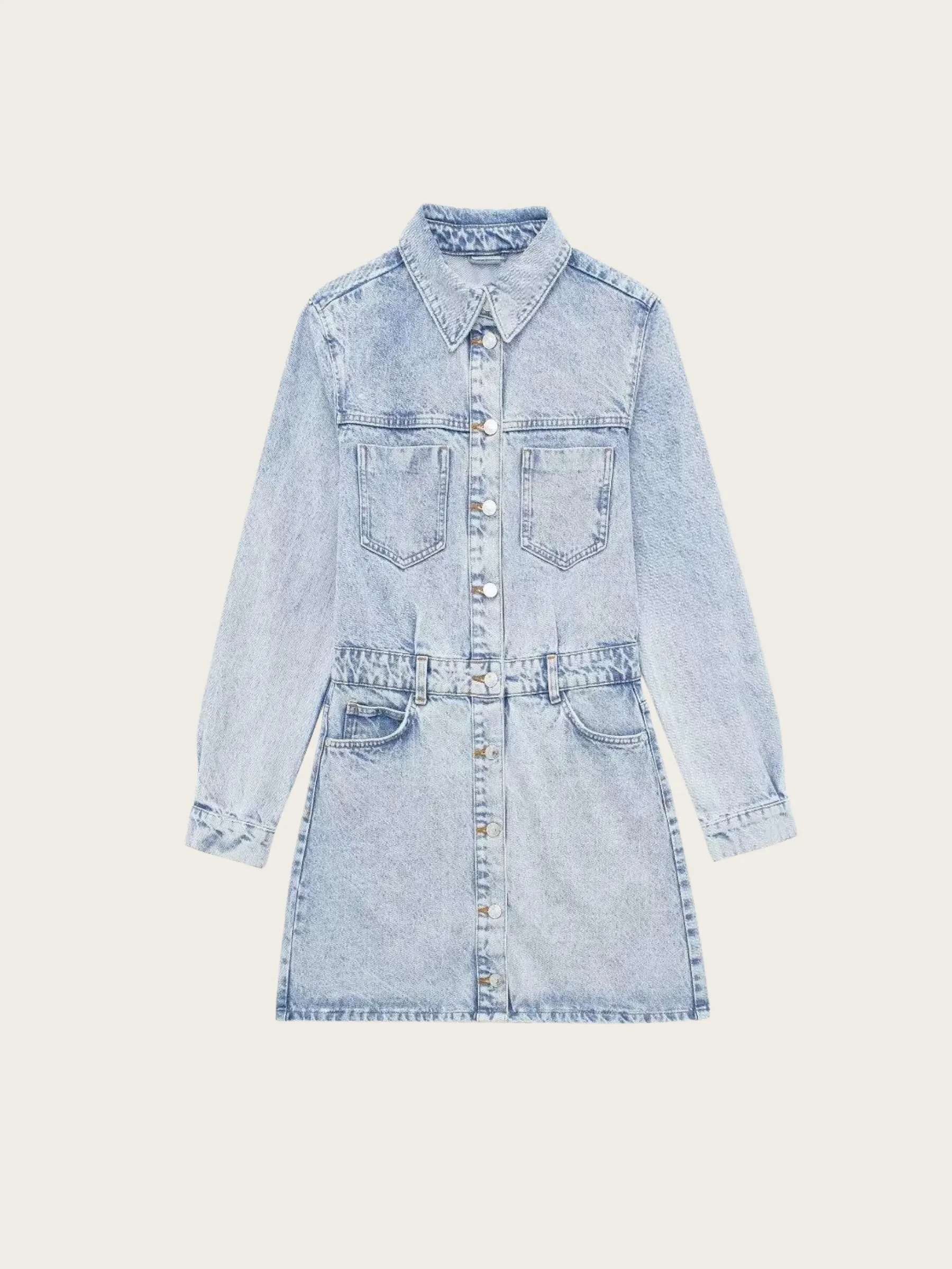 Tulip Long Sleeve Denim Mini Dress