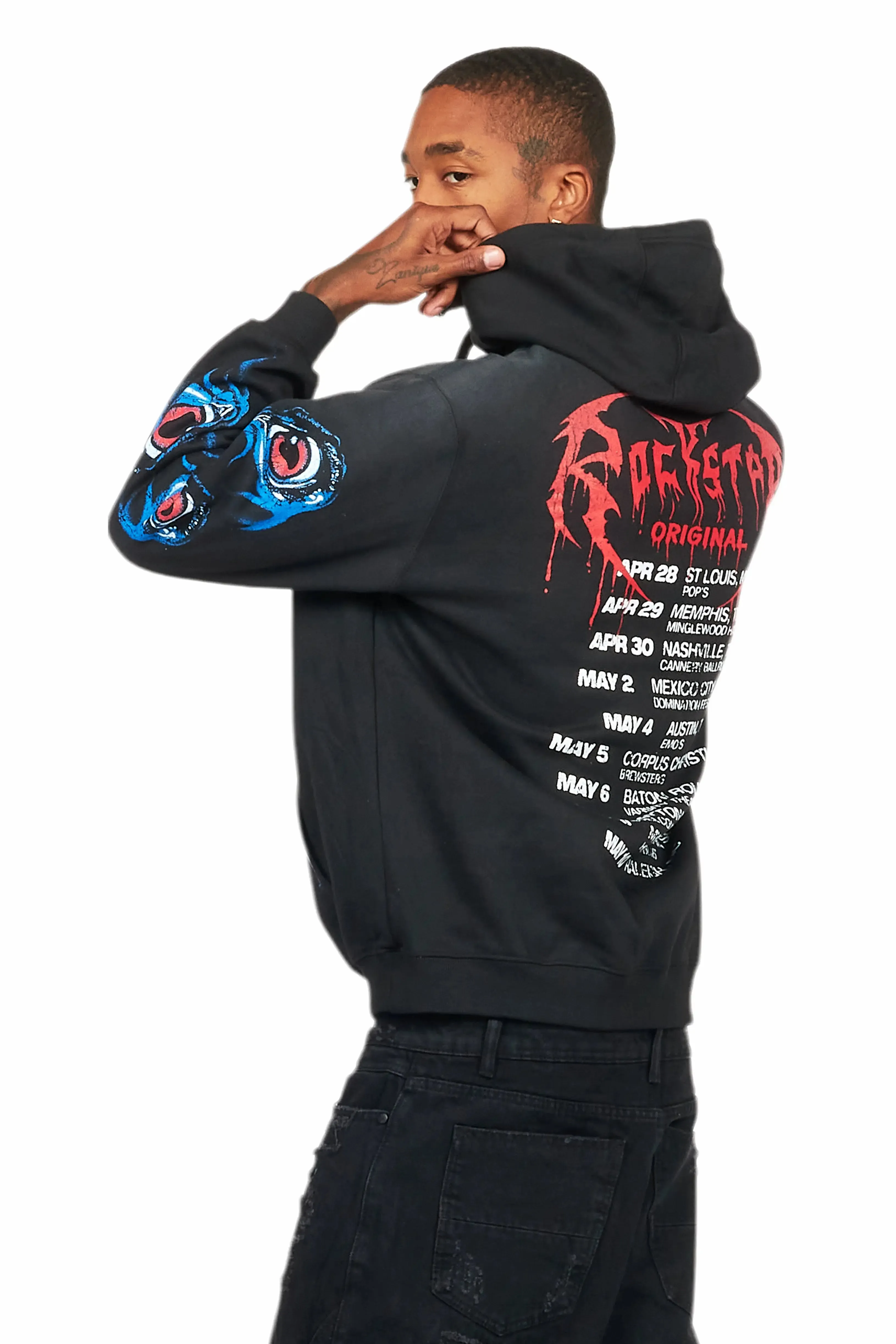 Vicious Black Graphic Hoodie