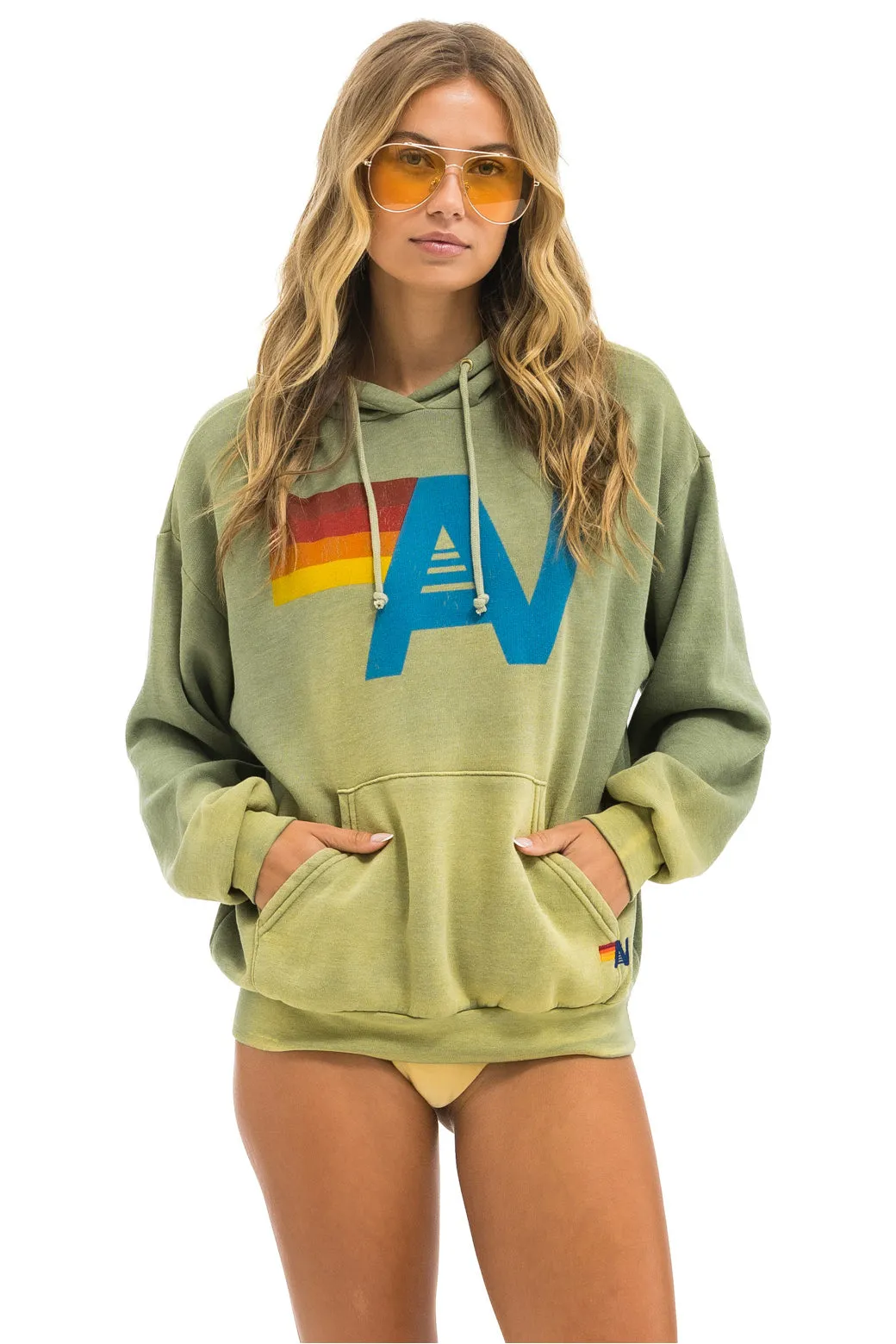 VINTAGE LOGO RELAXED PULLOVER HOODIE - FADED ARMY