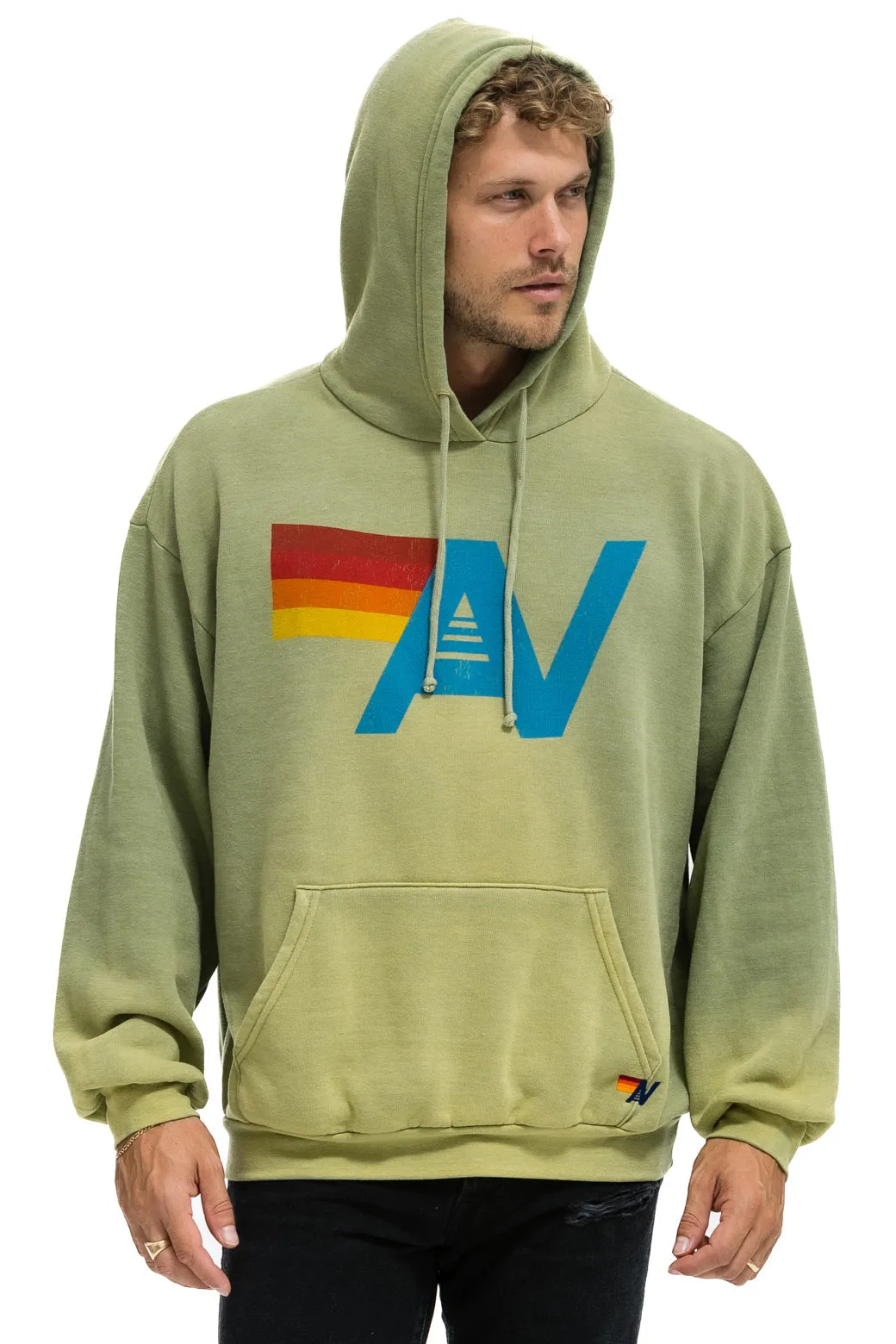 VINTAGE LOGO RELAXED PULLOVER HOODIE - FADED ARMY