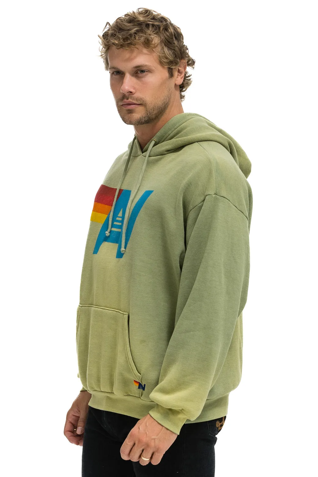 VINTAGE LOGO RELAXED PULLOVER HOODIE - FADED ARMY