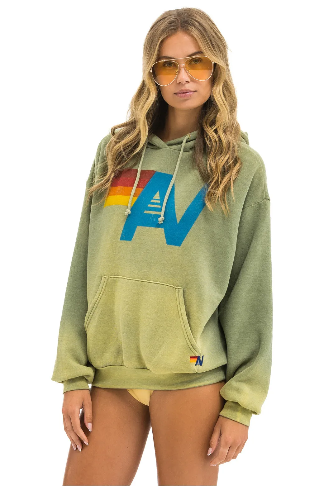 VINTAGE LOGO RELAXED PULLOVER HOODIE - FADED ARMY