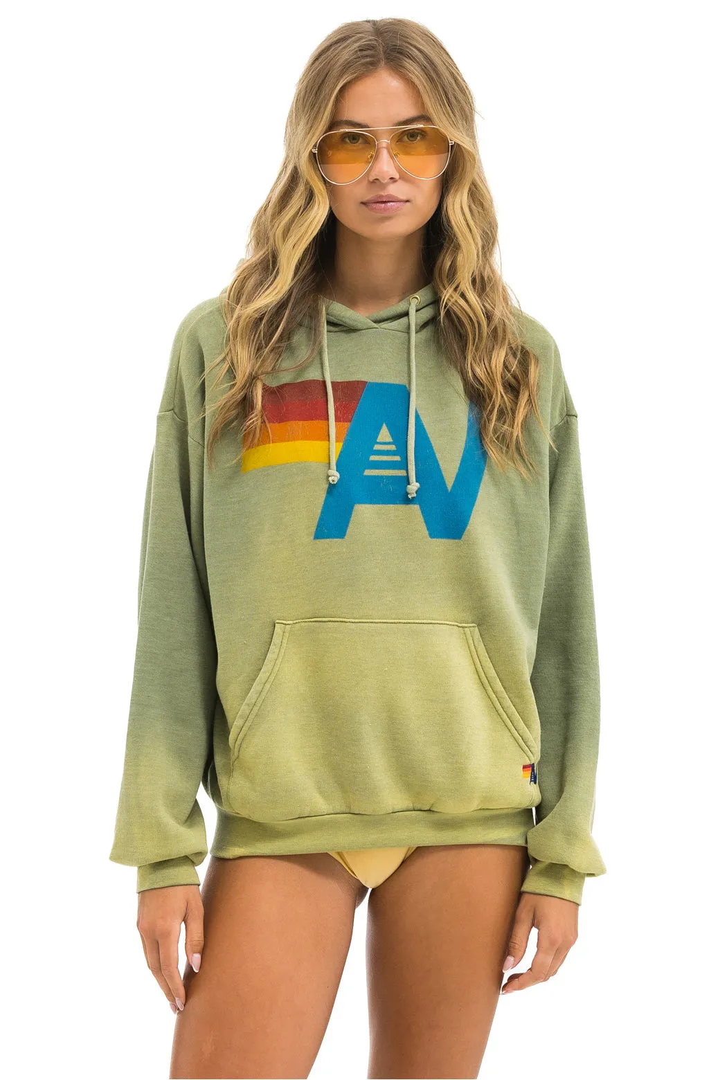 VINTAGE LOGO RELAXED PULLOVER HOODIE - FADED ARMY