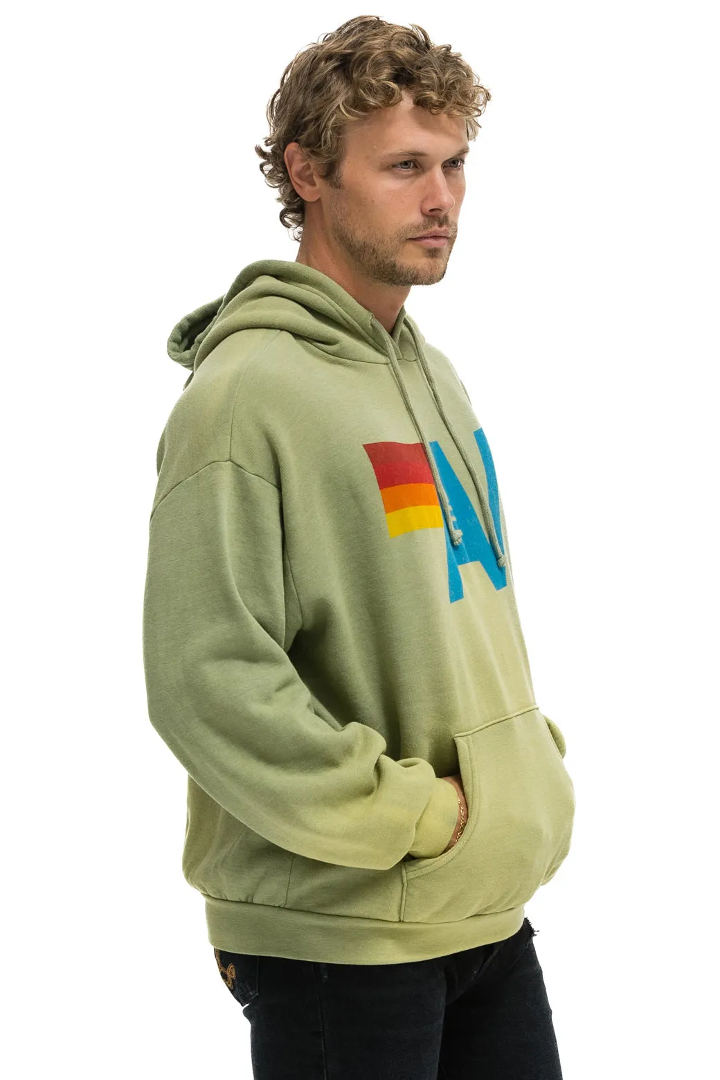 VINTAGE LOGO RELAXED PULLOVER HOODIE - FADED ARMY