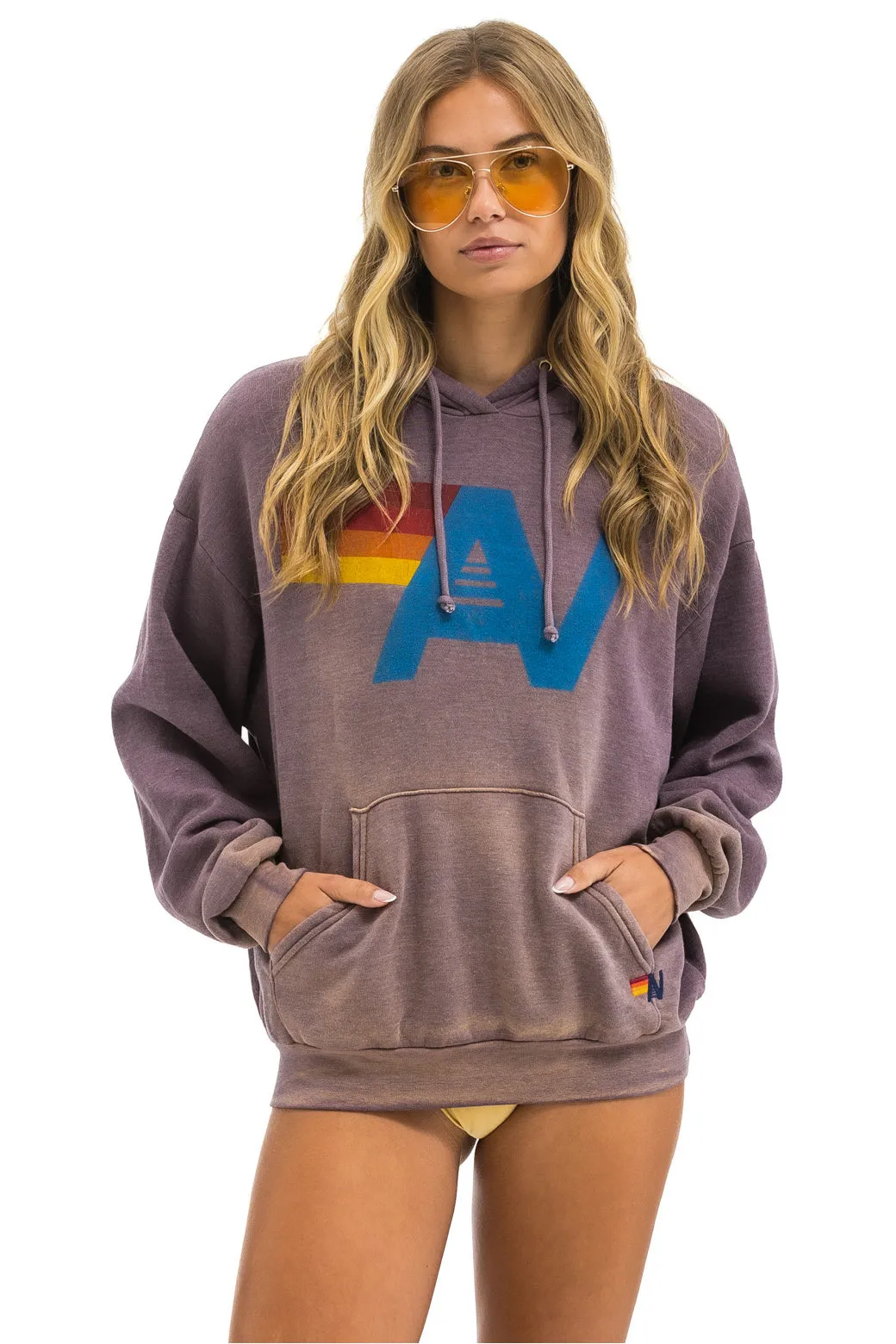 VINTAGE LOGO RELAXED PULLOVER HOODIE - FADED MOCHA