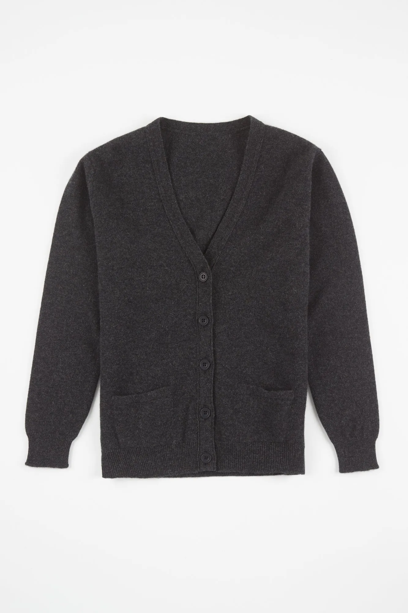 Women's Lambswool Cardigan - Charcoal