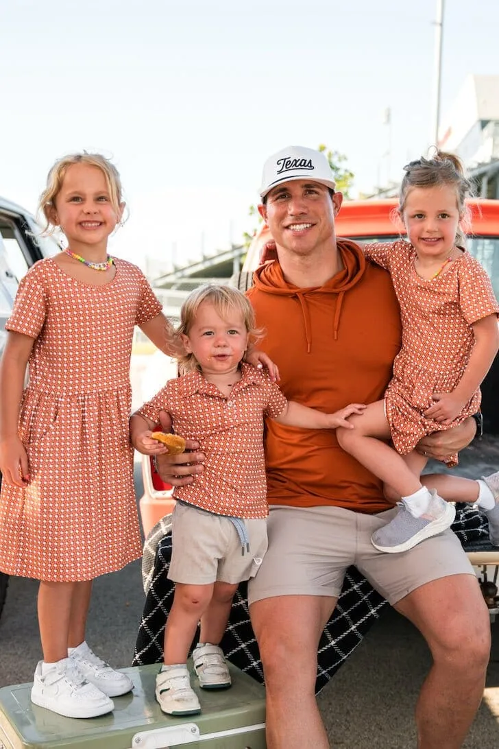 Youth Girls Dress - Texas Orange & White